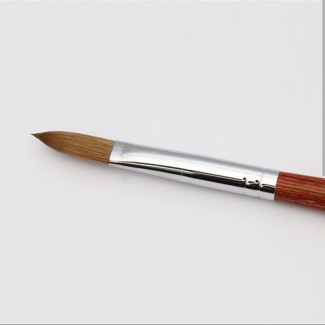 قلم کاشت پودر ناخن کلونسکی اصلی  اشکی سایز 8| Kolinsky Nail Acrylic Brush