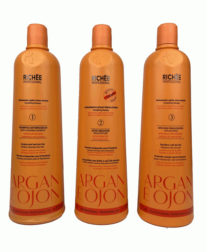 پک کراتین مو ریچی آرگان و اوجون Richée Professional Argan & Ojon سه مرحله‌ای ۳×۱ لیتر